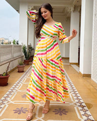 Bollywood, indisch, pakistanisch, ethnisch, Partykleidung, weiches, reines Georgette, Regenbogen-Maxikleid