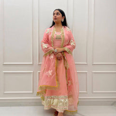 Bollywood, indisch, pakistanisch, ethnisch, Partykleidung, weiches, reines, weiches Organza-Rajasthani-Kleid