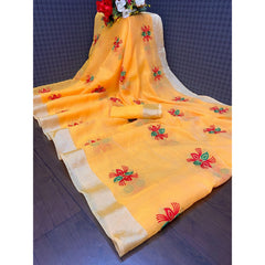 Bollywood Indian Pakistani Ethnic Party Wear Soft Pure Linen Cotton Saree/Sari/Sarees