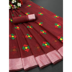 Bollywood Indian Pakistani Ethnic Party Wear Soft Pure Linen Cotton Saree/Sari/Sarees