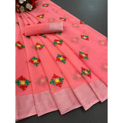 Bollywood, indische, pakistanische, ethnische Partykleidung, weicher Sari aus reiner Leinen-Baumwolle