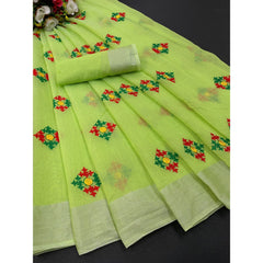 Bollywood Indian Pakistani Ethnic Party Wear Soft Pure Linen Cotton Saree/Sari/Sarees