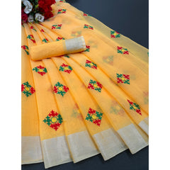 Bollywood Indian Pakistani Ethnic Party Wear Soft Pure Linen Cotton Saree/Sari/Sarees