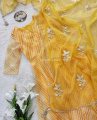 Bollywood Indische Pakistanische Ethno Partykleidung Weiches reines Georgette Leheriya Kleid mit Organza Dupptta Kleid