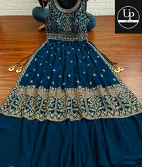 Bollywood Indische Pakistanische Ethno Party Wear Weiches reines Georgette Nyra Cut Sharara Set Outfit Kleid