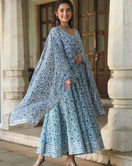 Bollywood Indische Pakistanische Frauen Ethnische Party Tragen Weiche Reine Georgette Weiß Gipsy Anzug Kleid
