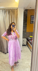 Bollywood Women Indian Ethnic Party Wear Pure Soft Maska Cotton Print Maxi Dress