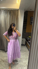 Bollywood Women Indian Ethnic Party Wear Pure Soft Maska Cotton Print Maxi Dress
