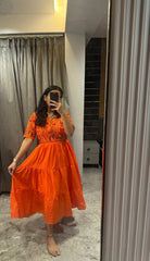 Bollywood Women Indian Ethnic Party Wear Pure Soft Maska Cotton Print Maxi Dress