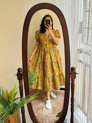 Bollywood Indian Ethnic Party Wear Pure Soft Cotton Print Dress