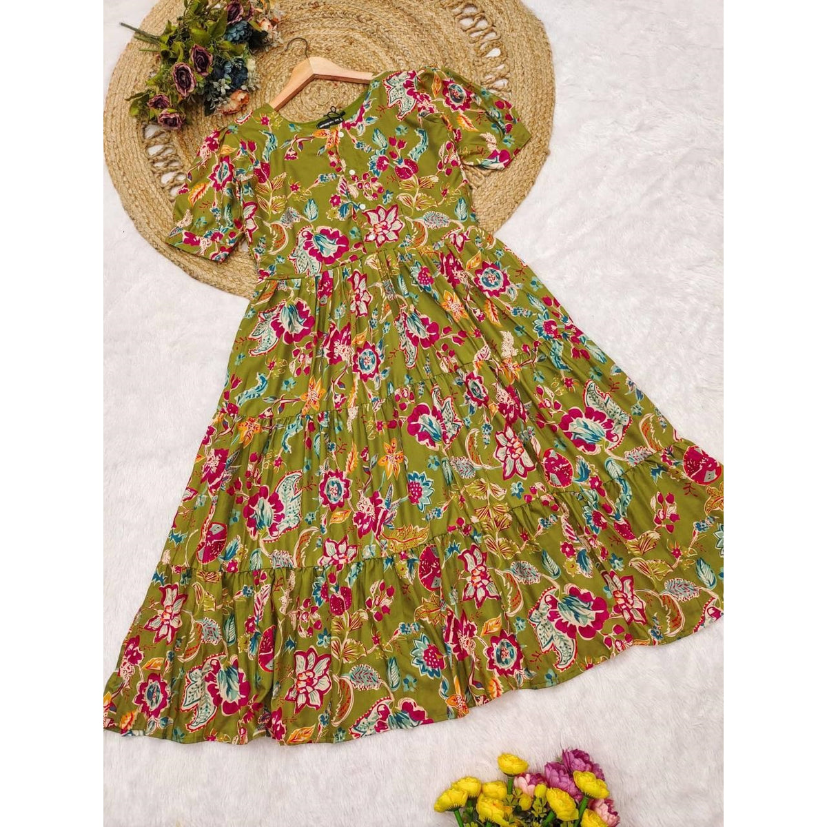 Bollywood Indian Ethnic Party Wear Pure Soft Cotton Print Dress
