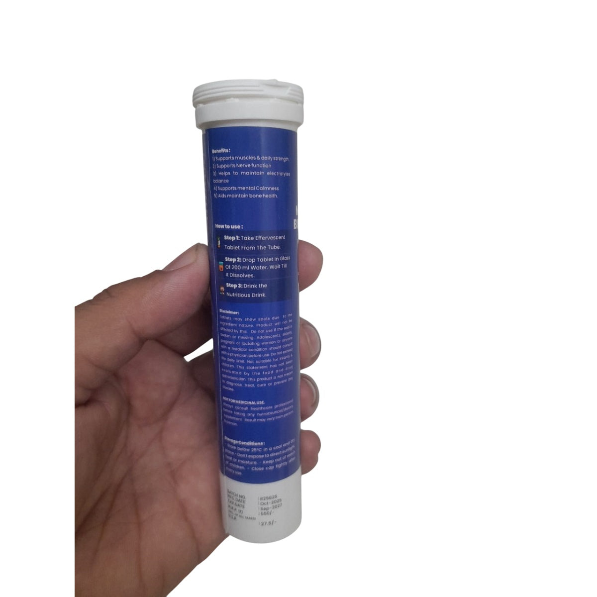 TREEBORN Magnesium Supplements Bisglycinate Effervescent For Muscle Health and Stress Blue Berry Flavour 20 Tablets For Muscle Health and Stress Blue Berry Flavour