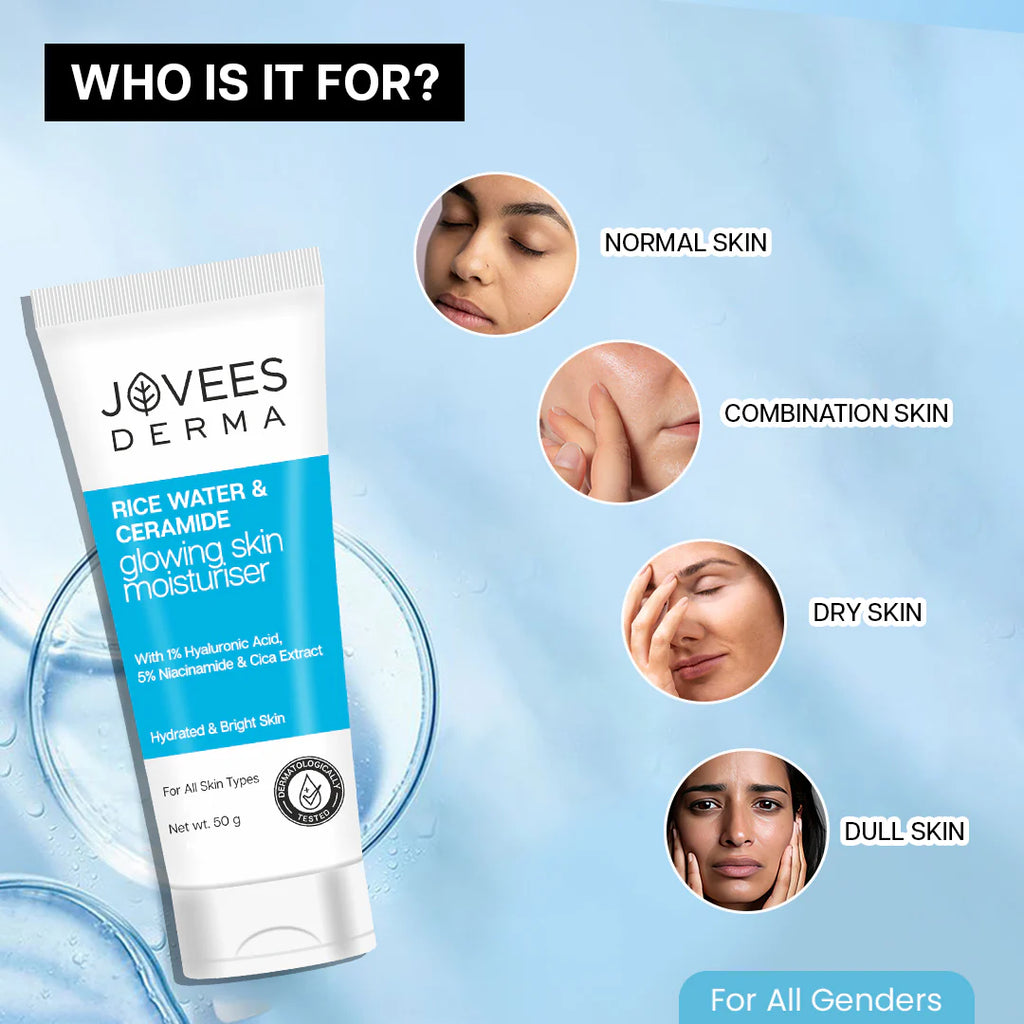 Jovees Herbal Cosmetics Derma Rice Water & Ceramide Moisturiser 50g