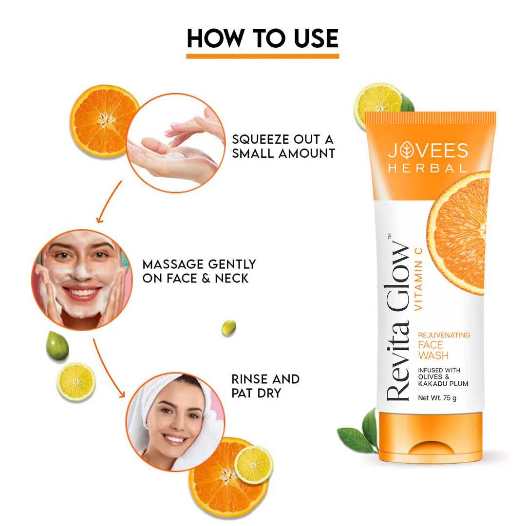 Jovees Herbal Revita Glow Vitamin C Face Wash 75g