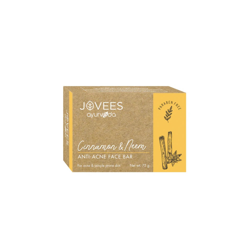 Jovees Herbal Cosmetics Cinnamon & Neem Anti Acne Face Bar Soap 75g