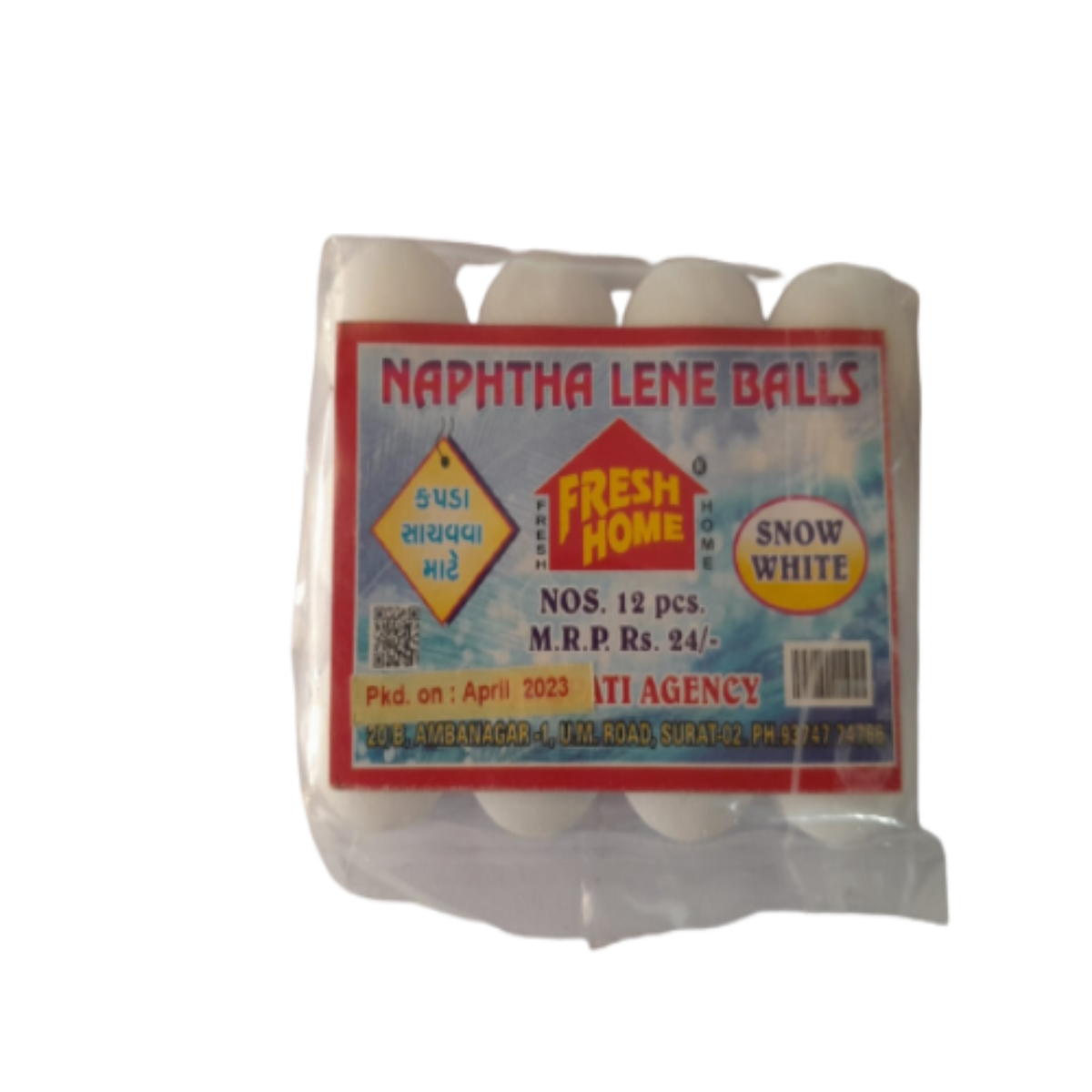 Fresh Home Naphthalin-Duftkugeln für Kleidung und Raumauffrischer mit reiner Qualitätsfarbe Weiß