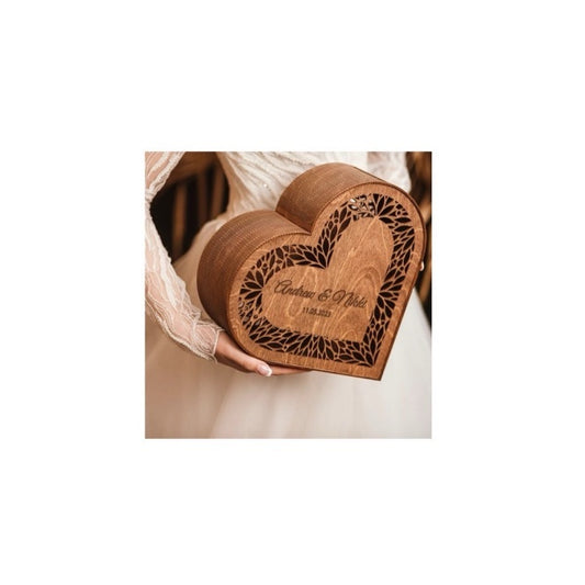 Wooden Decor Fancy Heart Shape Wooden Box Peilem Mdf Wood