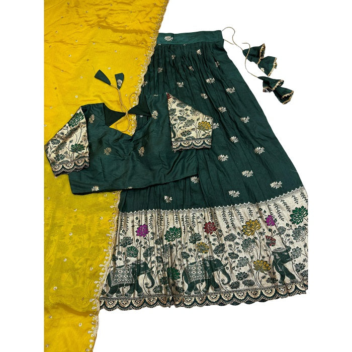 Indian Women Ethnic Party Wear Pure Soft Saree Set Lehengha Blouse Dupatta