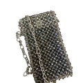 Elegant Phone Case Gray,Pink & Blue Beaded Crystal Bags