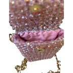 Elegant Phone Case Gray,Pink & Blue Beaded Crystal Bags