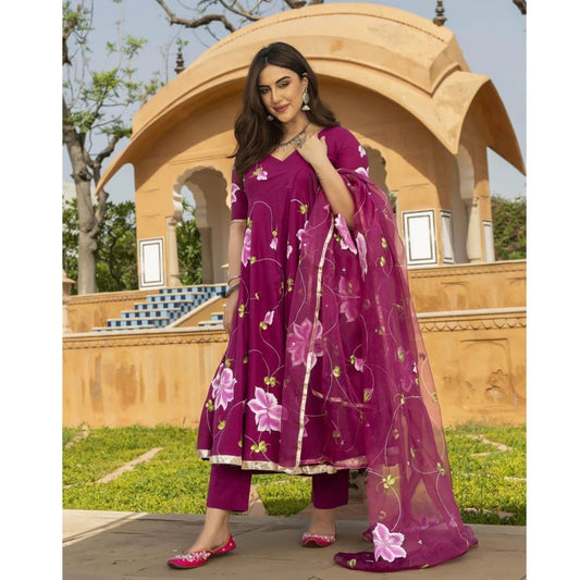 Bollywood Indische Pakistanische Ethno Party Wear Weiches reines Tubby Organza Rani Anzugkleid