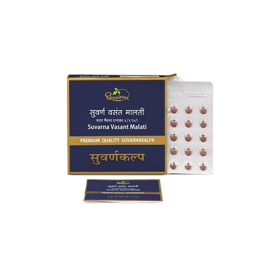 Dhootapapeshwar Ayurvedische Suvarna Vasant Malati Premium Qualität Suvarnakalpa Tabletten