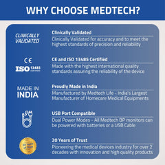 Medtech Automatisches digitales Blutdruckmessgerät BP09N (mit Hintergrundbeleuchtung)