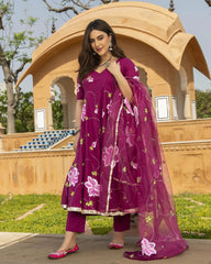 Bollywood Indische Pakistanische Ethno Party Wear Weiches reines Tubby Organza Rani Anzugkleid