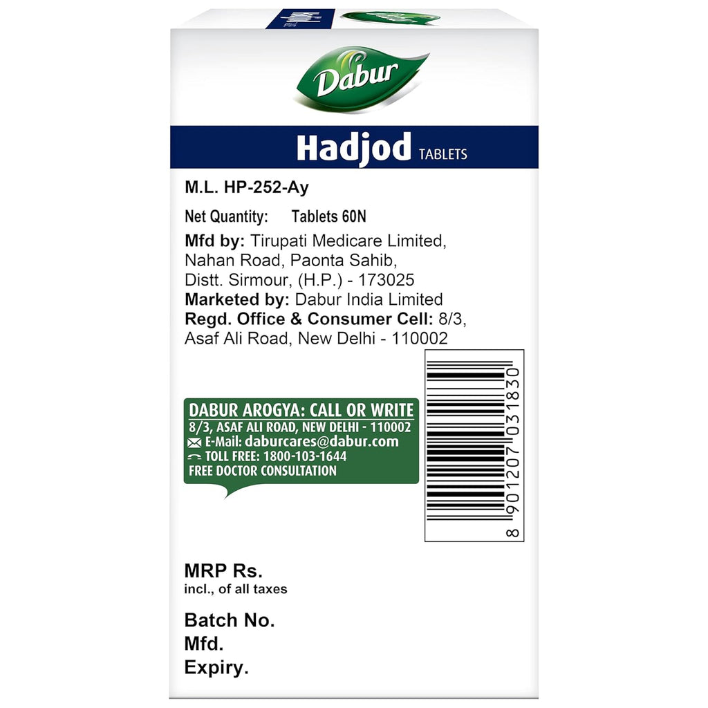 Dabur Ayurvedic Hadjod 60 Tablets