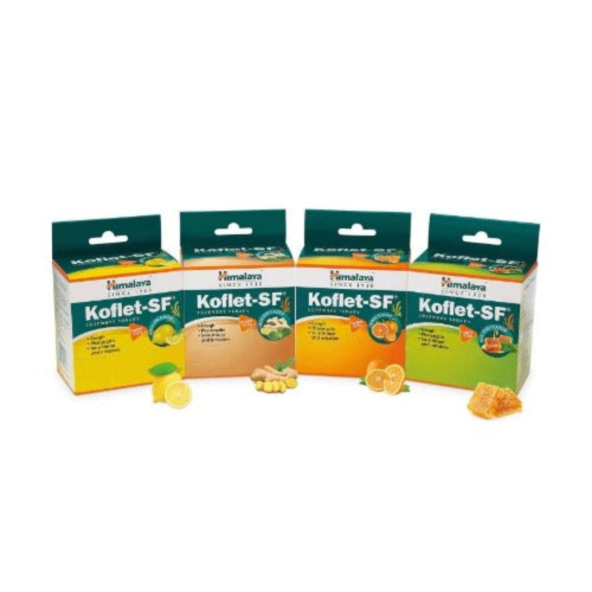 Himalaya Herbal Ayurvedic Koflet-SF Lozenges Flavor Lemon Lime,Orange & Ginger Mint Pack Of 10 x 6's