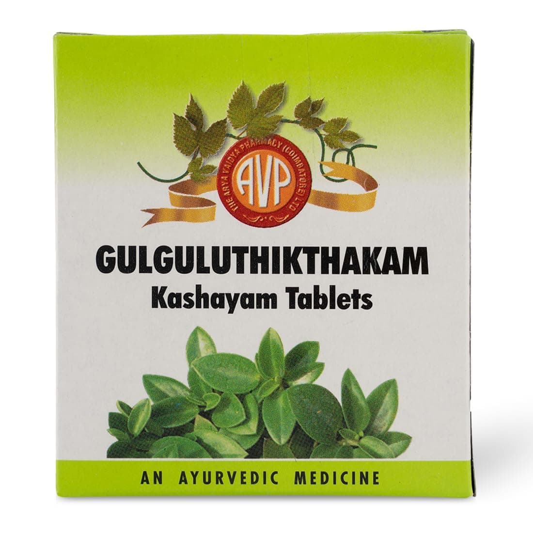 Arya Vaidya Pharmacy Gugguluthiktham Kashayam Ayurvedic Tablets – 10 Tablets