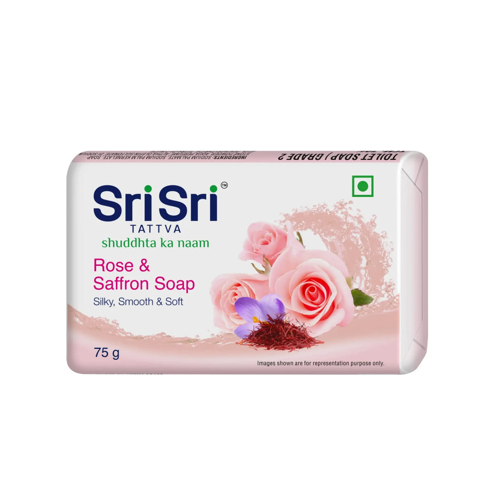 Sri Sri Tattva Rose & Saffron Soap (3+1 Combo Pack) 75gm