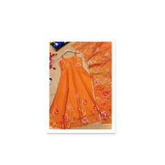 Bollywood Indische Pakistanische Ethnische Party Tragen Weiche Reine Tubby Organza Orange Anzug Kleid