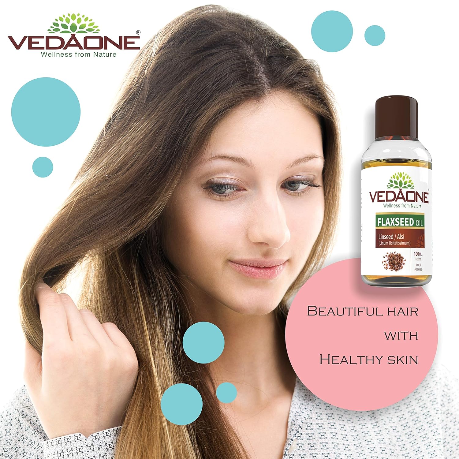 Vedaone Ayurvedic 100% Natural Cold Pressed Flaxseed Oil 100Ml