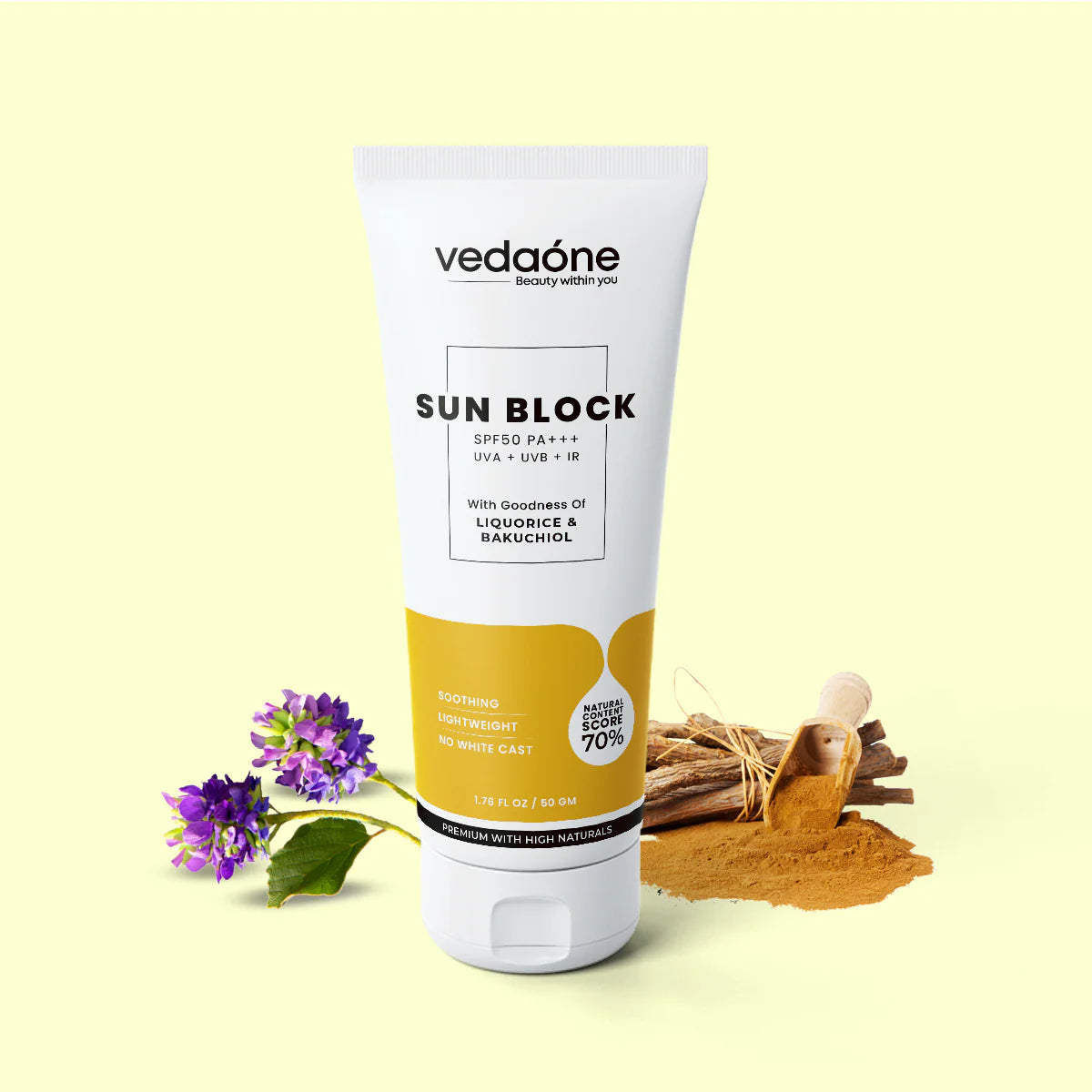 Vedaone Cosmetics Sunblock SPF 50 PA+++ Lotion 50g