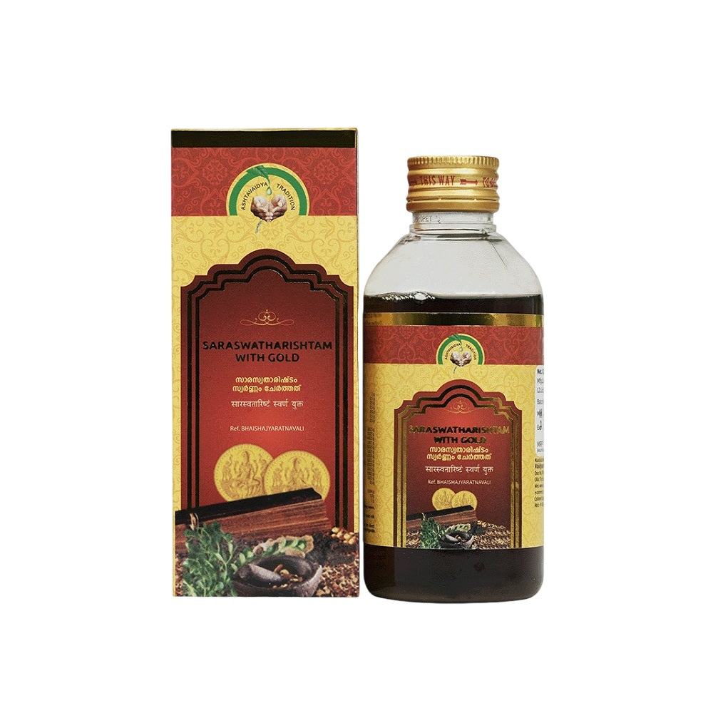 Vaidyaratnam Saraswatharishtam with Gold Oil