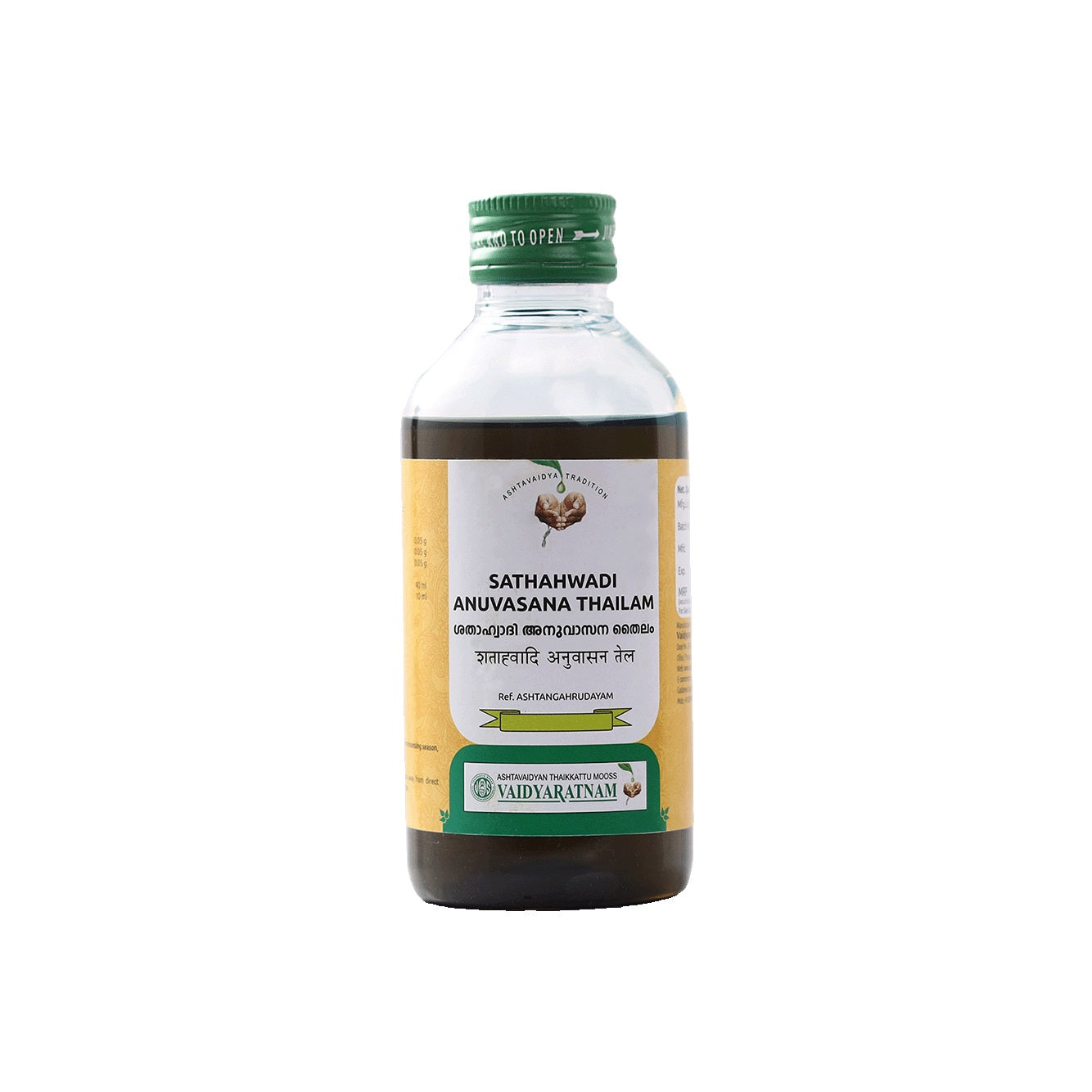 Vaidyaratnam Sathahwadi Anuvasana Thailam Oil 200ml