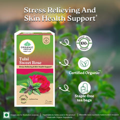 Organic India Tulsi Sweet Rose Green Tea 25 Infusion Bag