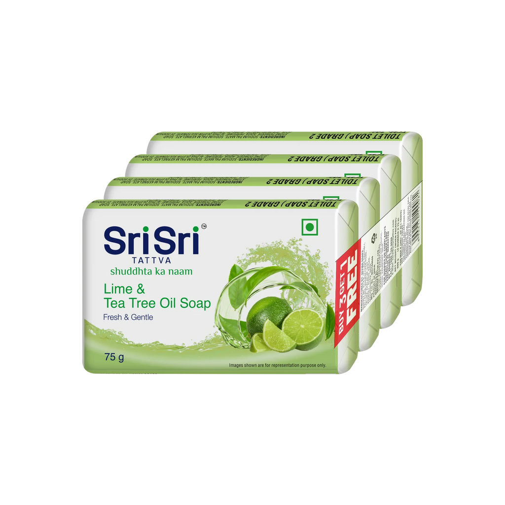 Sri Sri Tattva Lime & Tea Tree Oil Soap (3 + 1 Combo Pack) 75gm