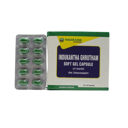 Nagarjuna Ayurvedic Indukantha Ghrutham Soft Gel 100 Capsules