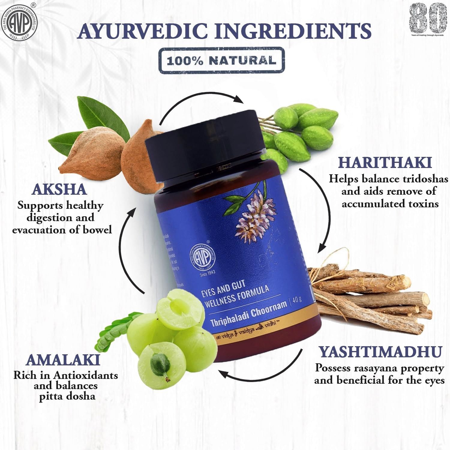 AVP Ayurvedic Triphaladi Choornam Powder 40g