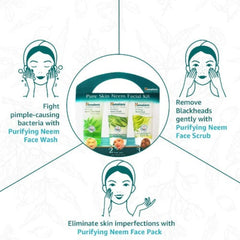 Himalaya Herbal Ayurvedic Personal Care Набор для ухода за лицом с нимом Pure Skin обеспечивает чистую и здоровую кожу (умывание, скраб и упаковка)