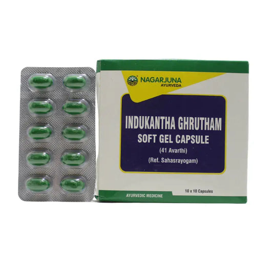 Nagarjuna Ayurvedic Indukantha Ghrutham Soft Gel 100 Capsules