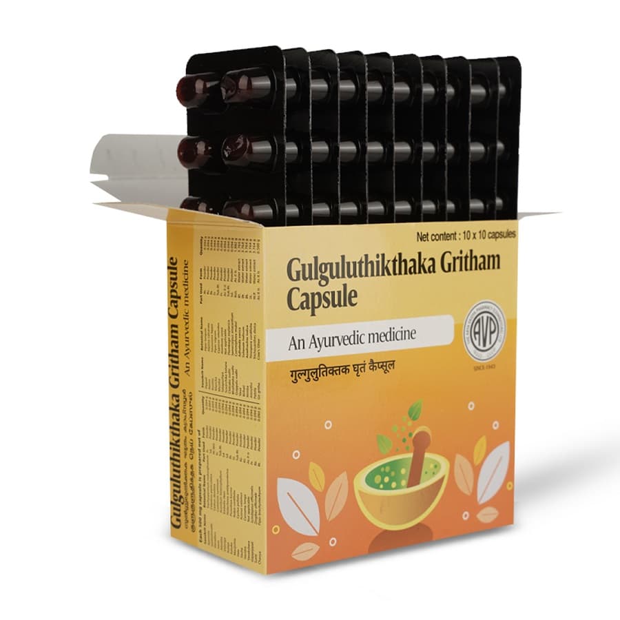 AVP Gulguluthikthakam Gritham Ayurvedic Capsules
