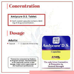 Aimil Ayurvedic Amlycure DS Kapsel zur vollständigen Leberunterstützung, Reinigungs- und Entgiftungsprodukte, Zellen und Enzyme, Kapsel und Sirup