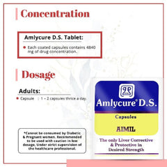 Aimil Ayurvedic Amlycure D S For Total Liver Support Cleanse Capsule & Syrup