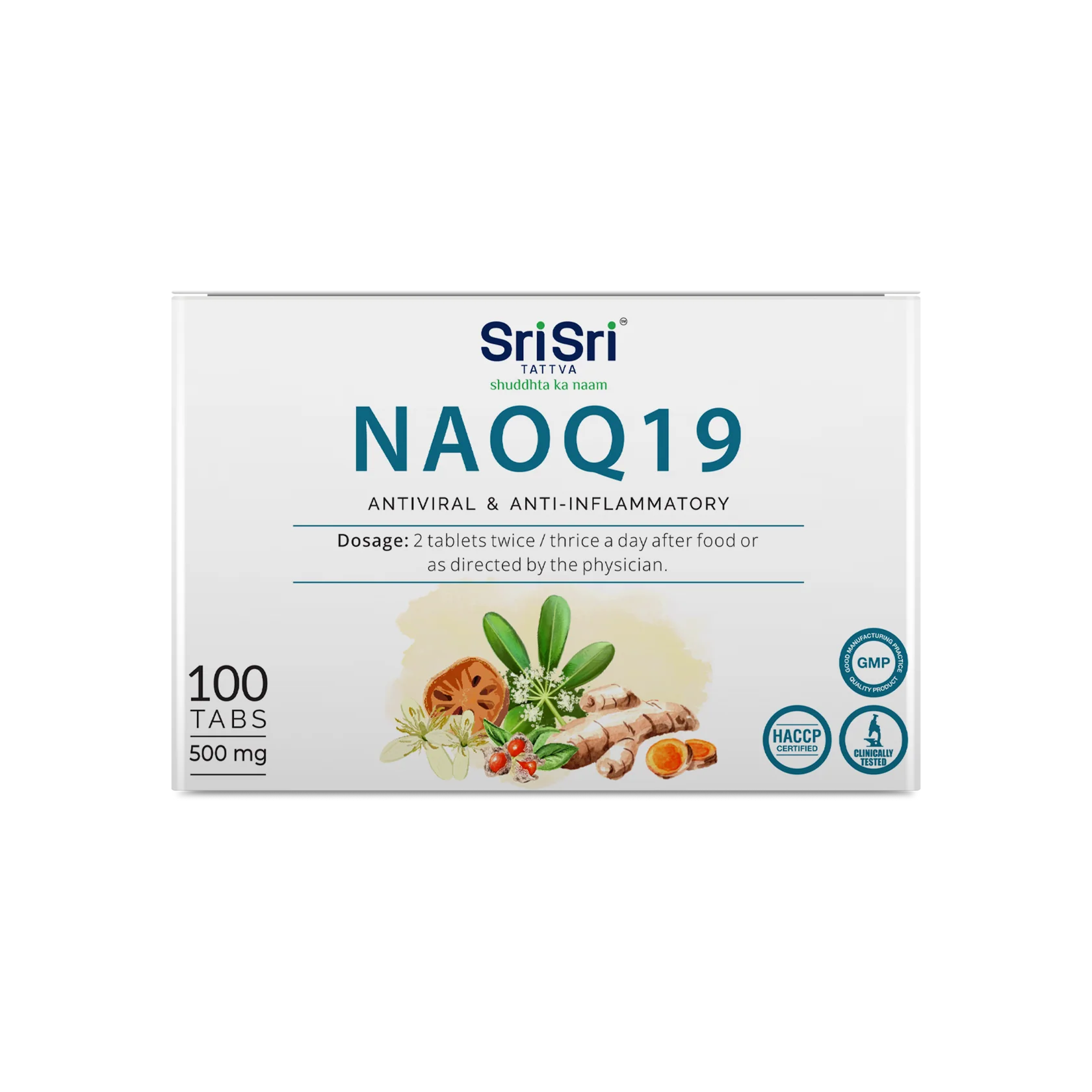 Sri Sri Tattva NAOQ19 Ayurvedic Tablets 500mg | Classical Ayurvedic Formulation