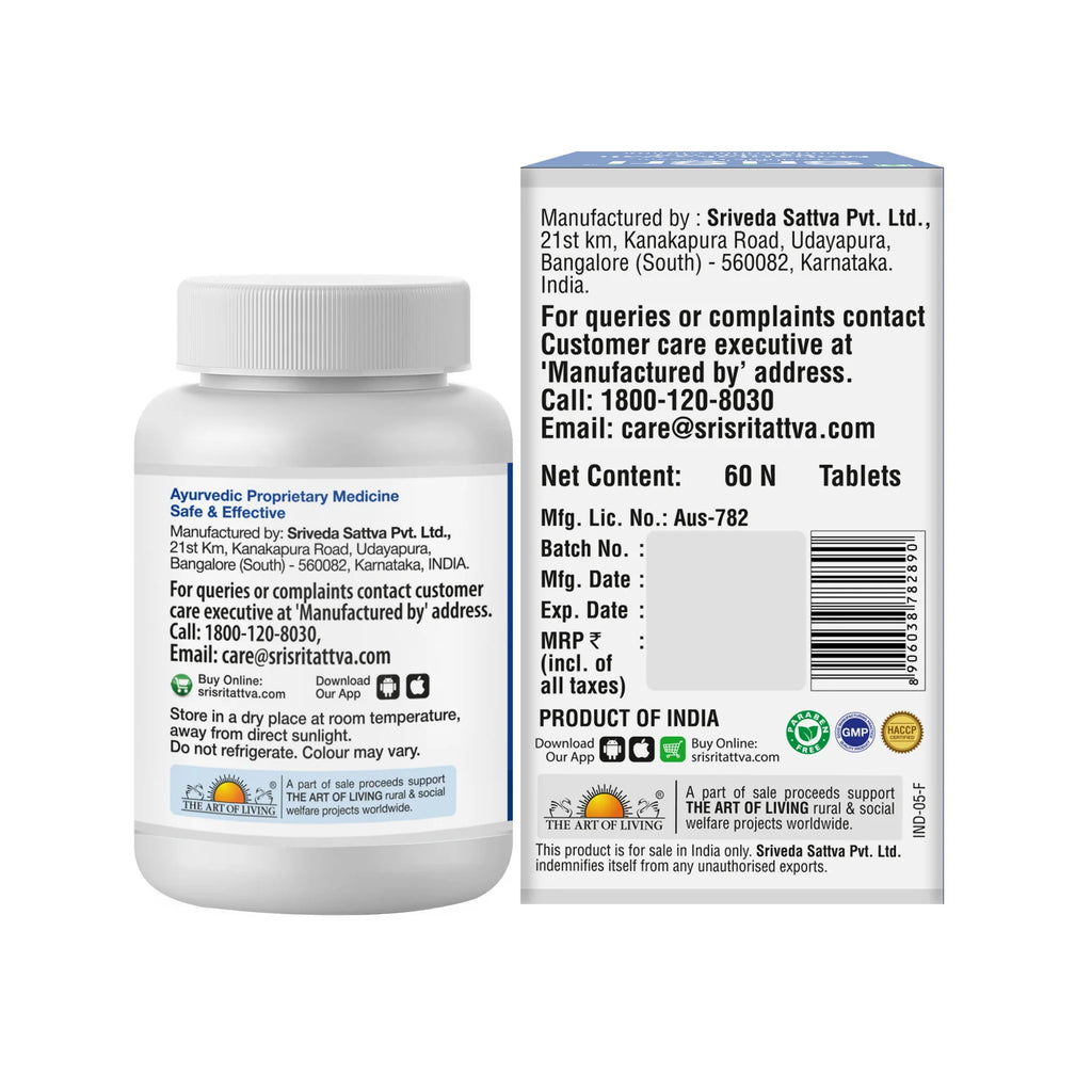 Sri Sri Tattva Ayurvedic Mehantaka Vati 1000mg Tablets