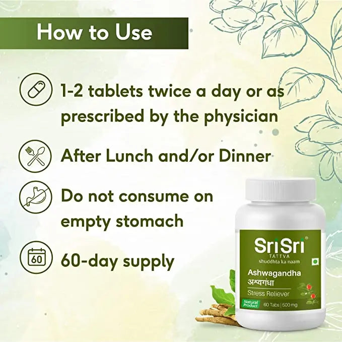 Sri Sri Tattva Ayurvedic Ashwagandha 500mg 60 Tablets