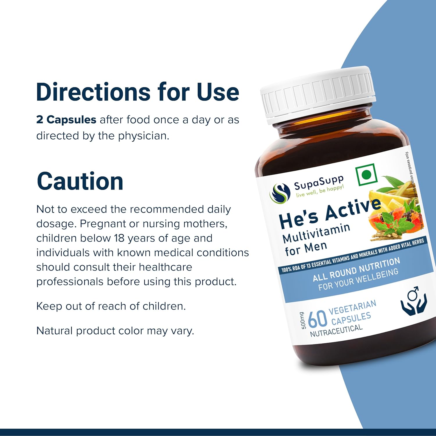 SriSri Tattva Ayurvedic SupaSupp He’s Active Multivitamin 60 Capsule